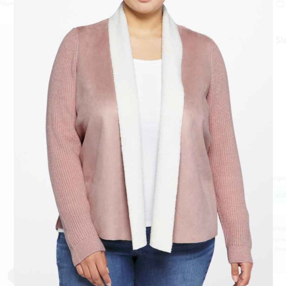 NWT Stitch Fix Lety & Me Shayla Faux Suede Long Sleeve Cardigan Size Medium M